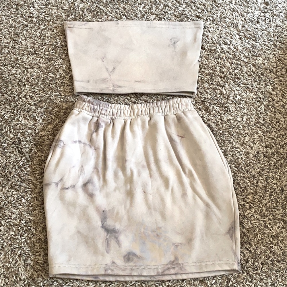 2 piece Grey Tie Dye Set Size S/M